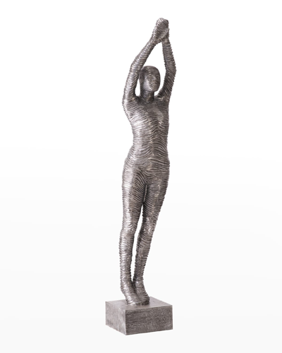 The Phillips Collection Standing Diving 83" Outdoor Sculpture In Silver