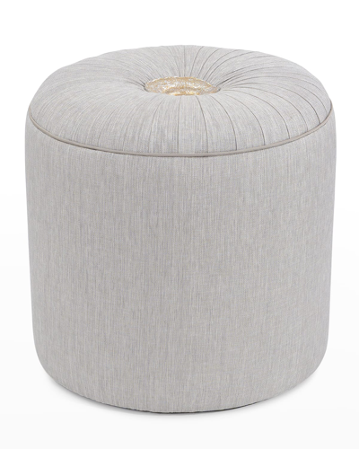 John-richard Collection Rendino Small Ottoman In Silver