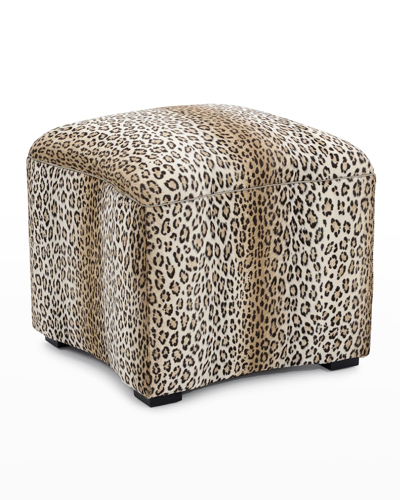 John-richard Collection Curved Ottoman In Animal Print