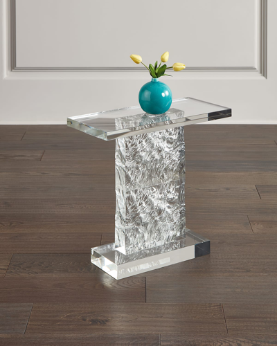 John-richard Collection Crystal Side Table In Transparent