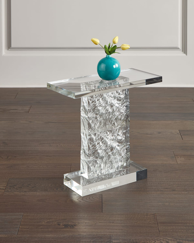 John-richard Collection Crystal Side Table In Clear Crystal