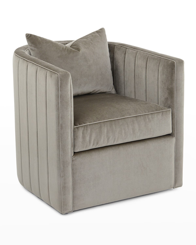 John-richard Collection Giacosa Swivel Club Chair In Gray