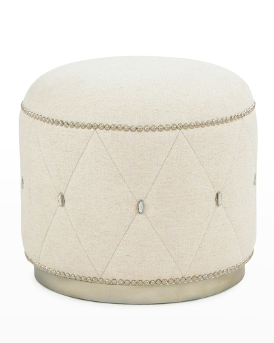 John-richard Collection Diamond Ottoman, Ivory In Neutral