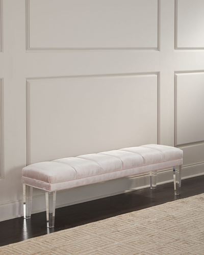 Haute House Becky Channel Tufted Bench In Blush