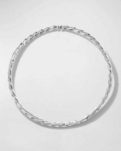 David Yurman Cable Edge Collar Necklace In Silver, 5.5mm In Sil-rec