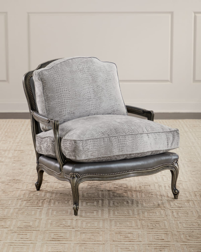 Old Hickory Tannery Kourtney Bergere Chair In Gray