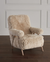 Interlude Home Barrett Sheepskin Lounge Chair In Morel Taupe