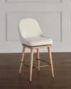 Interlude Home Harper Swivel Counter Stool, 26" In Oyster Linen