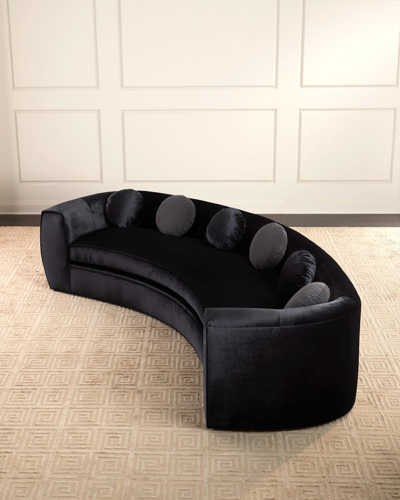 Haute House Carmen Velvet Sofa, 122" In Black