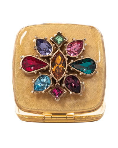 Jay Strongwater Over Jeweled Square Compact In Multi