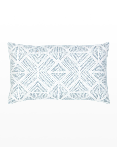 Elaine Smith Bakuba Indoor/outdoor Lumbar Pillow, 12" X 20" In Blue