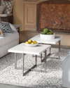 Bernhardt Stillwater Large Outdoor Cocktail Table In Cream And Bronze