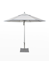 California Umbrella 9' Commercial Grade Umbrella With Base In Silver/ Natural W