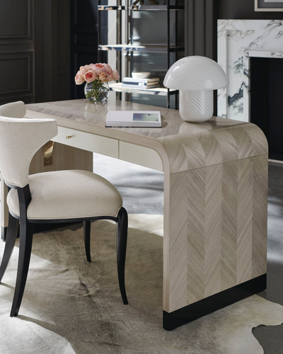 Caracole Free Fall Desk In Moonstone, Pearl