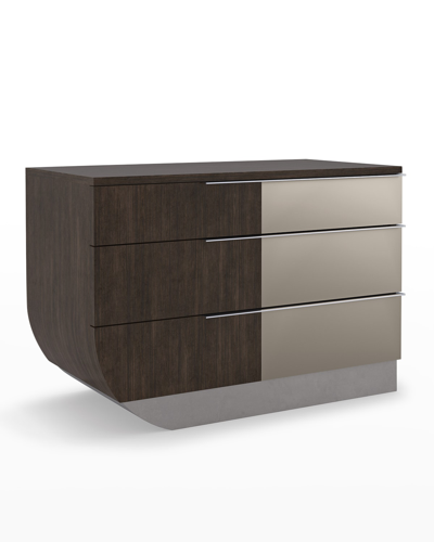 Caracole La Moda Left Facing Nighstand In Brown, Stainless