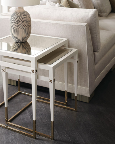 Caracole Better Together Nesting Tables In Pearl, Gold