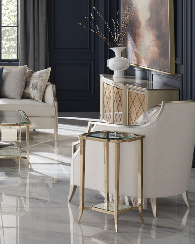 Caracole Simply Charming Side Table In Gold, Soft Silver