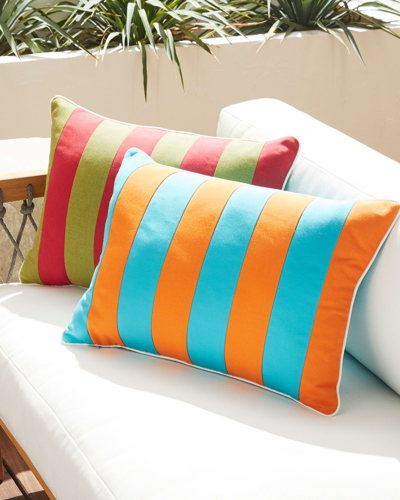 Eastern Accents Plage Striped Decorative Pillow In Orange