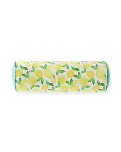 Eastern Accents Knowles Lemon Print Bolster Pillow In Yellow