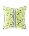 Eastern Accents Knowles Ball Trim Decorative Pillow In Lemon
