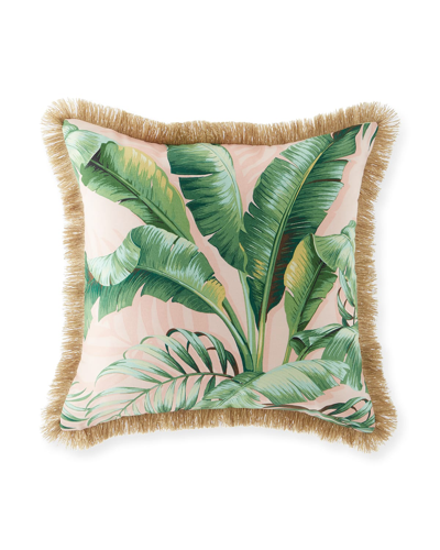 Eastern Accents Abaca Fringe Decorative Pillow In Flamingo