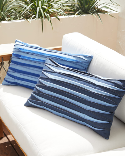 Eastern Accents Plisse Pleated Decorative Pillow - Small In Blue