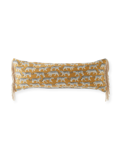 Eastern Accents Prowling Fringe Decorative Pillow In Animal Print