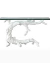 Global Views Twisted Juniper Console Table In White