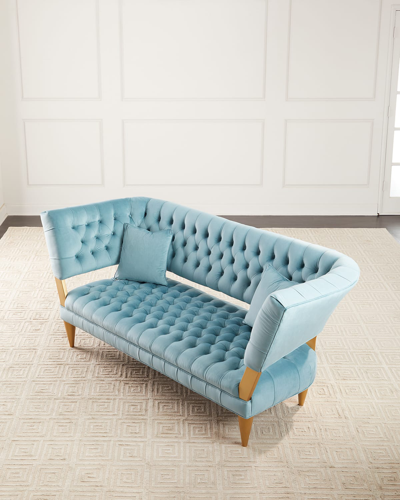 Old Hickory Tannery Lyra Tufted Sofa, 92" In Blue