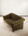 Old Hickory Tannery Brisbane Chesterfield Sofa, 92" In Green