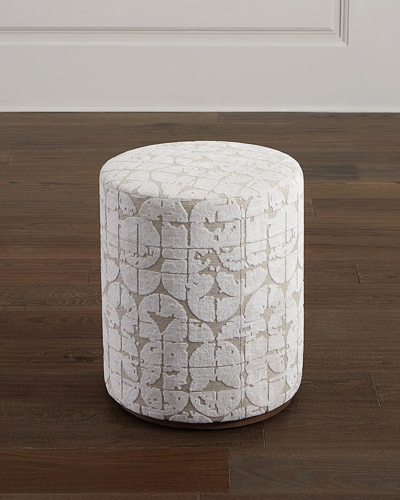 Massoud Oasis Cylinder Ottoman In White