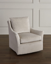 Massoud Regina Swivel Chair In Ice