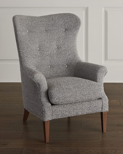 Massoud Harlen Wing Chair In Gray