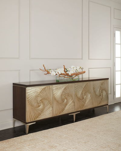 John-richard Collection Rosedale 4-door Cabinet In Pewter