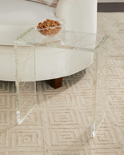 John-richard Collection Small Crystal Nesting Table In White