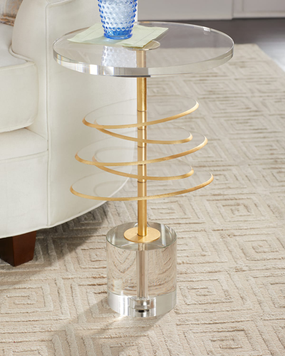 John-richard Collection Acrylic Discs Martini Table In Gold/acrylic