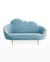Jonathan Adler Ether Cloud Settee In Light/pastel Blue