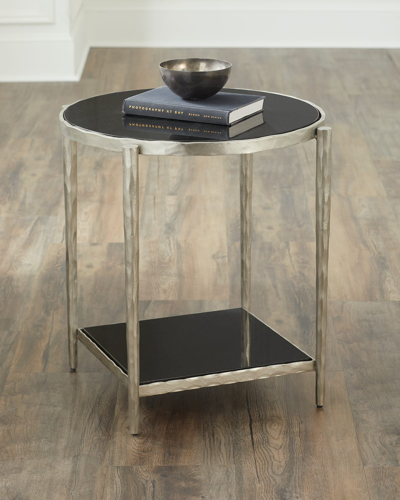 Global Views Circle Square Side Table In Black