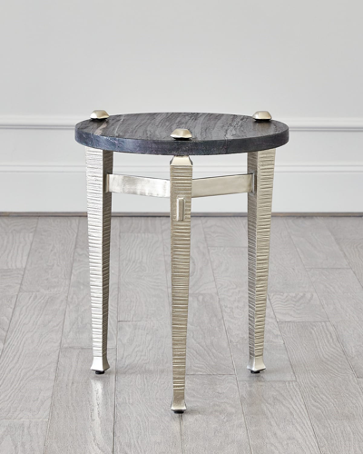 Global Views Roman Drinks Table In Silver, Black