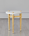 Global Views Roman Drinks Table In Gold, White