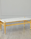 Global Views Roman Coffee Table In Gold, White