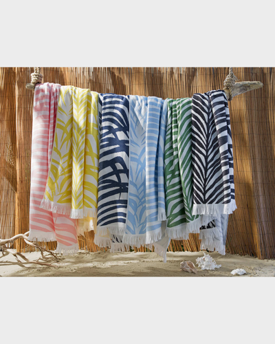 Matouk Schumacher Zebra Palm Beach Towel In Flamingo