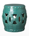 Emissary Trading Eternity Large 21" Garden Stool/table, Tea Green In Teal
