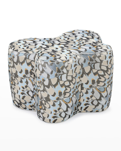 John-richard Collection Mariposa Large Ottoman In Multi