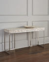 John-richard Collection Capiz Shell Console Table In Ivory Shell