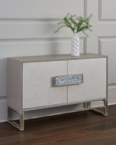 John-richard Collection Blanchet Cabinet In White, Grey Oak