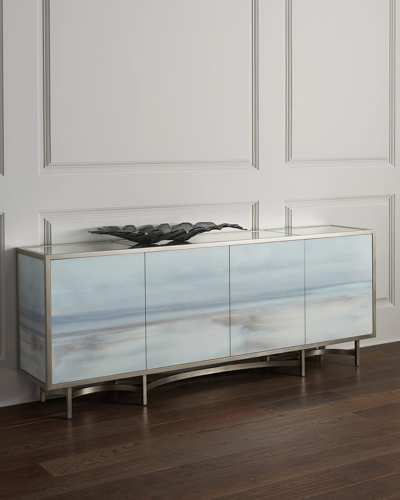 Carol Benson-cobb By John-richard Simpatico Four-door Cabinet In Blue/mirror