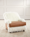 Old Hickory Tannery Savannah Sheepskin Chair In White, Brown