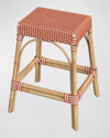 Butler Specialty Co Emery Rattan Counter Stool, 24.5" In Orange, White