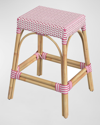 Butler Specialty Co Emery Rattan Counter Stool, 24.5" In White, Pink